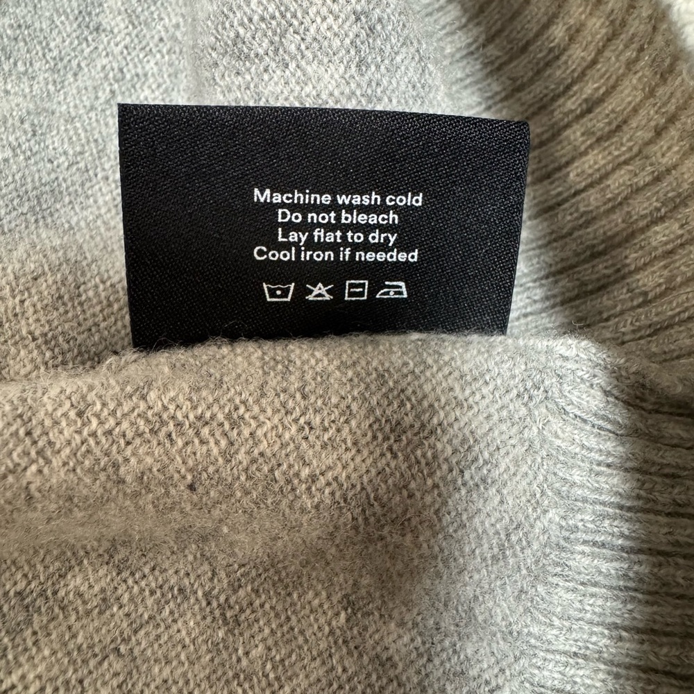 SUMMERSALT The Coziest Cashmere Blend Striped Crew-Rainbow Stripe on Wolf Size S - Picture 12 of 12